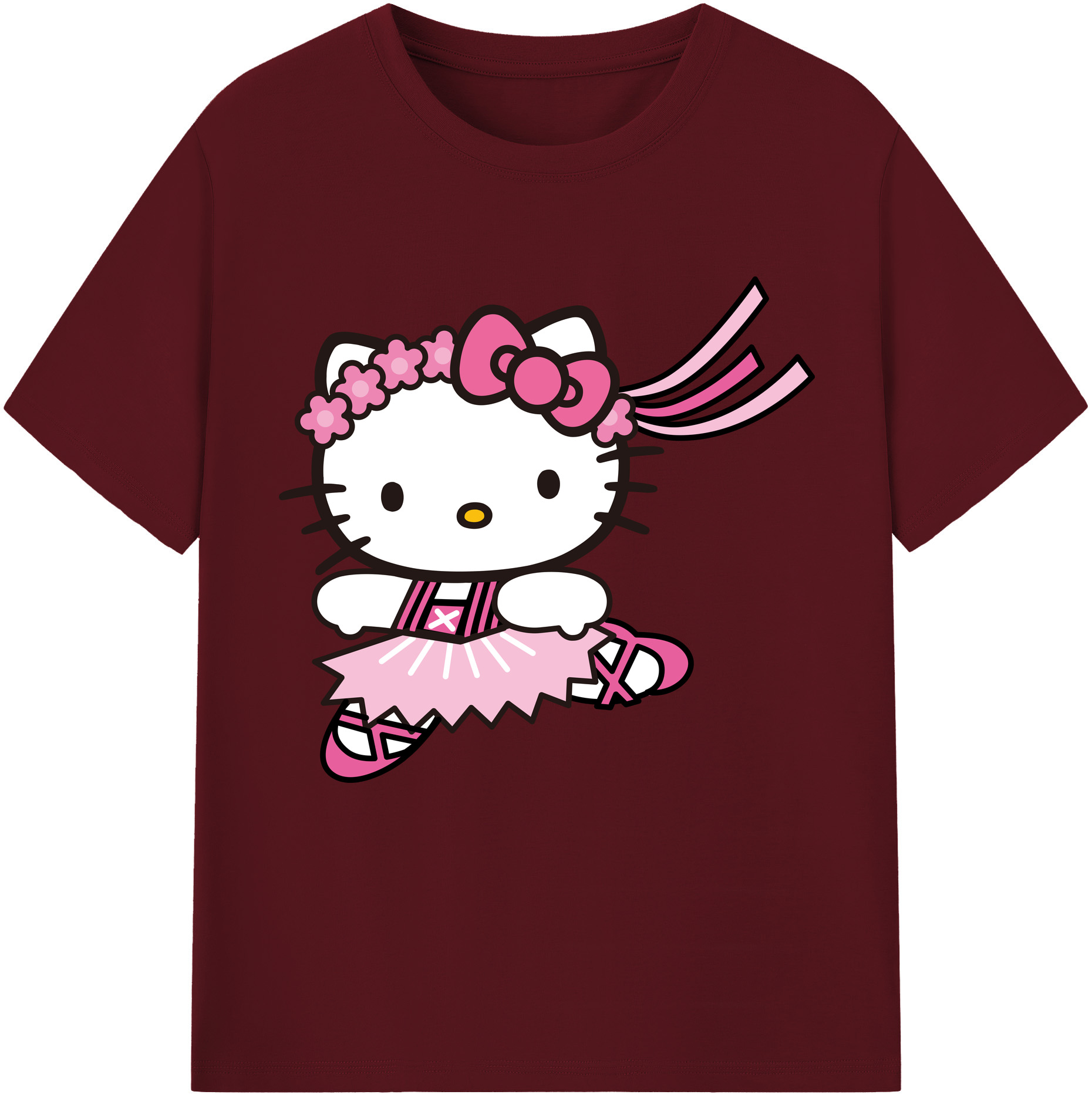 （画像用） Hello Kitty ハローキティ 綿100％半袖Tシャツ（フロントプリント）